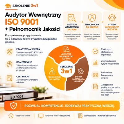 Szkolenie ISO 9001: Wymagania, Audytor Wewnętrzny i Pełnomocnik ds. jakości